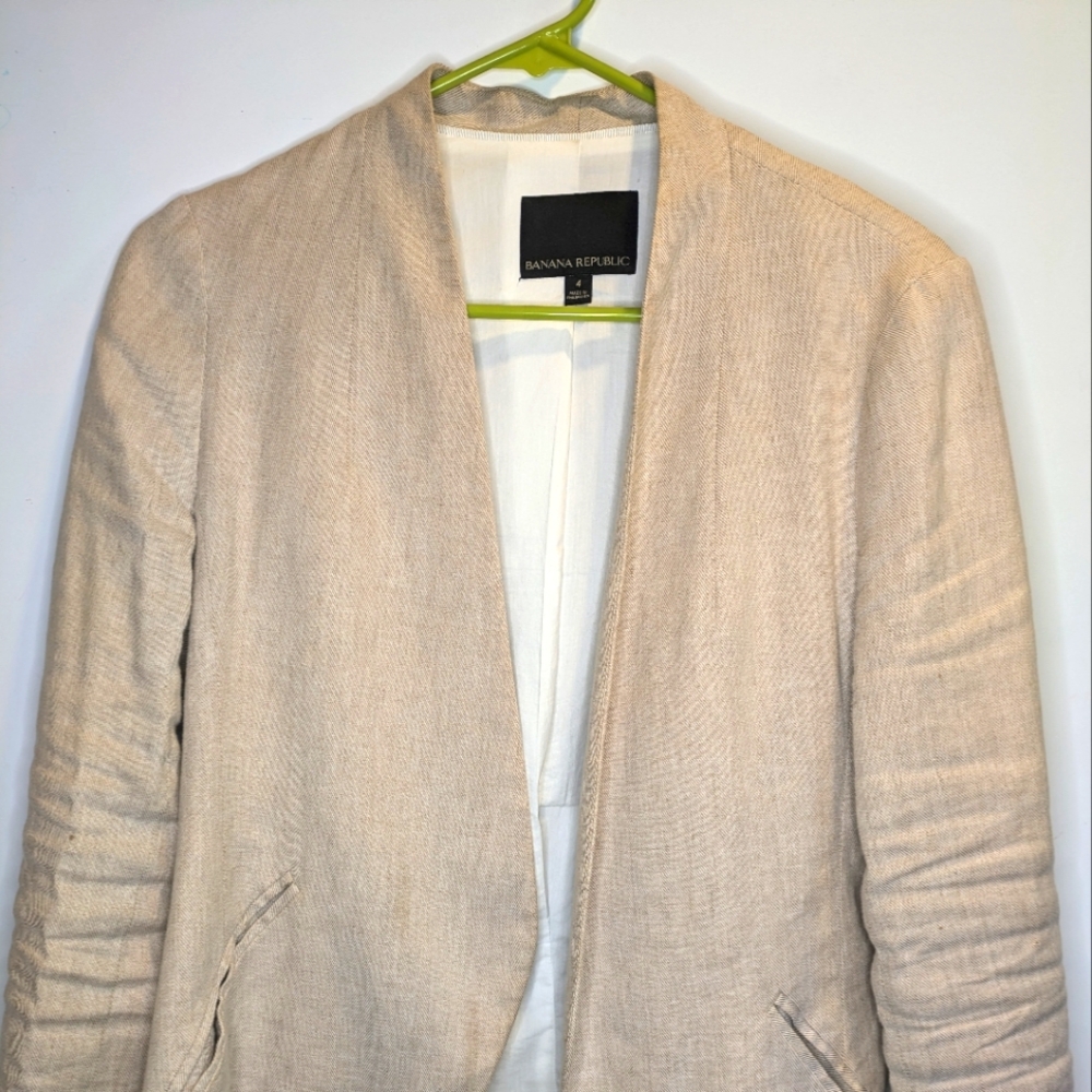 Banana Republic Women's Tan Linen Blazer Size 4
